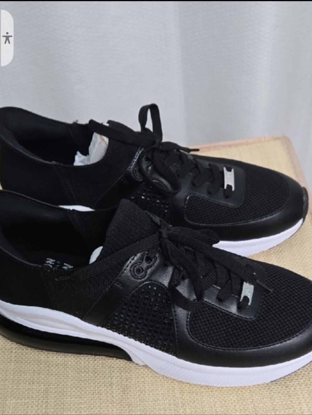 Kenneth Cole Reaction Women's Black Mesh & Leather Lace-Up Sneakers